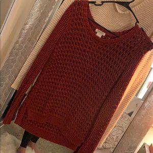 Lucky Brand Burgundy Knot top